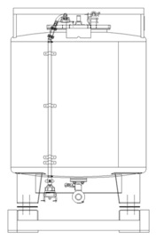 PCM 1000 SS reusable metallic pressure discharge IBC for liquids.